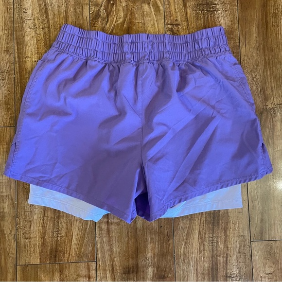 AVIA Girl Purple Athletic Exercise Shorts Inner Liner Size 10-12 - Picture 6 of 6